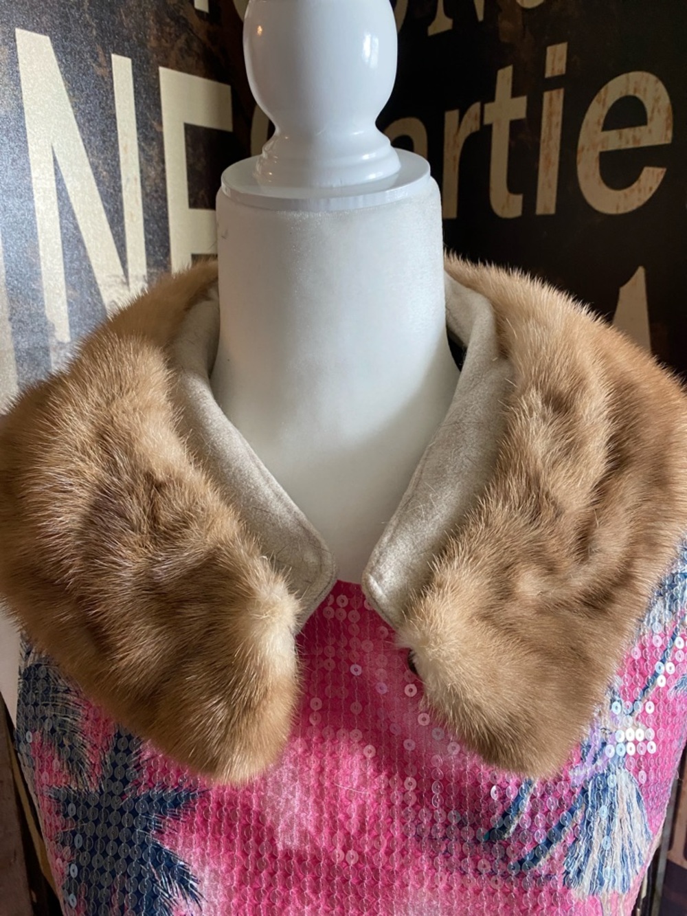 Assorted Mink Light Colored Vintage Fur Collars one box